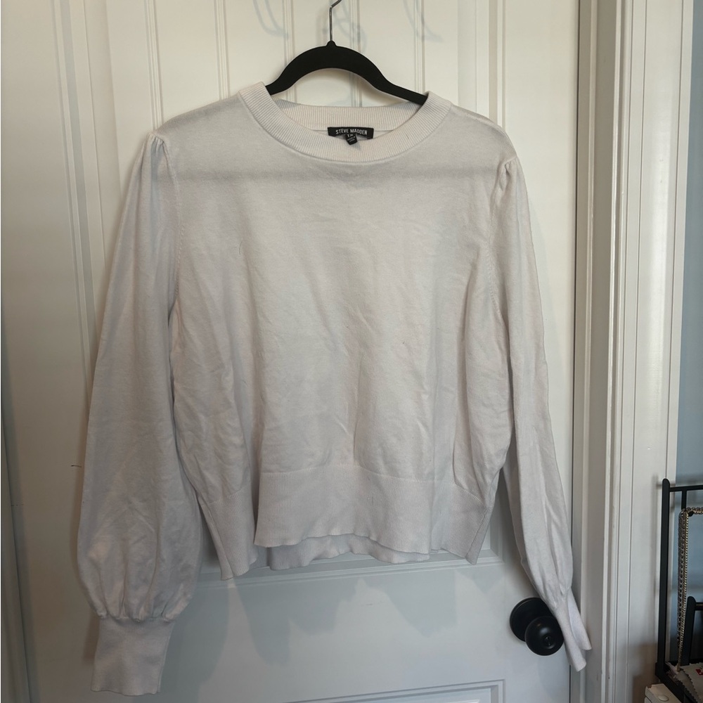Steve Madden Cream Crew Neck Sweater